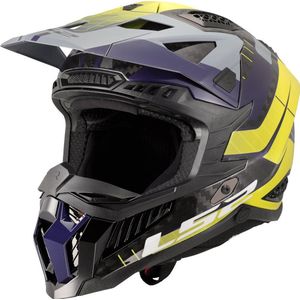 LS2 - X-Force Carbon Galuo MX703 - Crosshelm - Fluor Geel / Groen