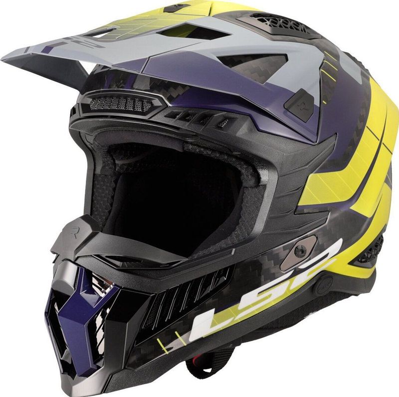 LS2 - X-Force Carbon Galuo MX703 - Crosshelm - Fluor Geel / Groen