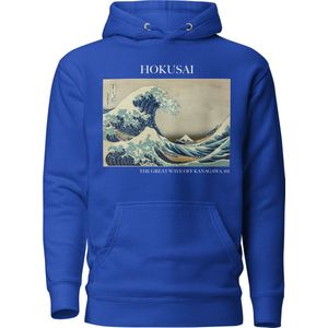 Hokusai 'De Grote Golf van Kanagawa' (""The Great Wave off Kanagawa"") Beroemd Schilderij Hoodie | Unisex Premium Kunst Hoodie | Team Royal | M