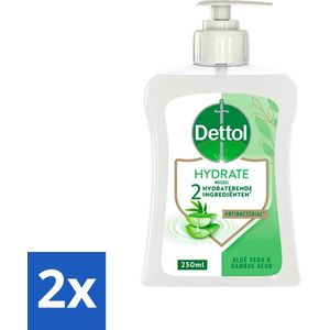 2 x Dettol - Handzeep - Hydrate - Aloë Vera & Bamboe - 250 ml - Handzeep - Antibacterieel - Aloë Vera - Bamboe - Hydraterend