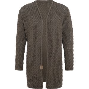 Knit Factory Carry Gebreid Dames Vest - Grof gebreid dames vest - Bruine cardigan - Damesvest gemaak uit 30% wol en 70% acryl - Cappuccino - 36/38