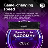 Crucial - Pro DDR5-6400 Kit - RAM - Zwart - 32GB (2x16GB) - Overclocking