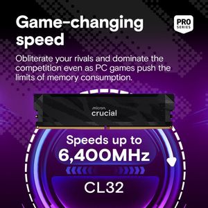 Crucial - Pro DDR5-6400 Kit - RAM - Zwart - 32GB (2x16GB) - Overclocking