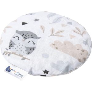 Kersenpitkussen, warmtekussen, korrelkussen voor baby's, 180 g, rond, 15 cm, eco-natuur, 100% katoen, warmte + koudetherapie, massagetherapie (licht)