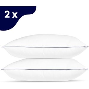 Soulsnooze - Luxe Hotel Kwaliteit Hoofdkussen - Set van 2 stuks - Wit - Medium - 60x70 cm - Aanpasbaar Design - Hoofdkussens Slaapkamer - Anti Allergie - Wasbaar