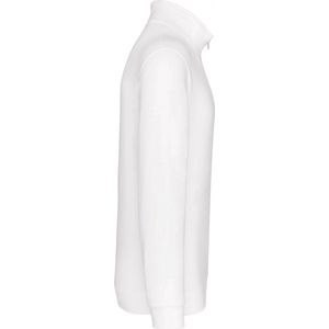 Sweatshirt Heren S Kariban 1/4-ritskraag Lange mouw White 80% Katoen, 20% Polyester