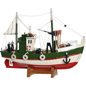 Items Vissersboot schaalmodel met veel details - Hout - 23 x 7 x 18 cm - Maritieme boten/schepen decoraties