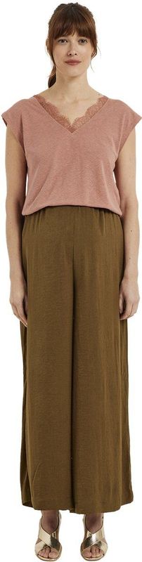 Vertbaudet - Zwangerschapsshirt - Oudroze - V-hals - Linnenmix