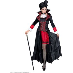 Widmann - Vampier & Dracula Kostuum - Hunkerend Naar Bloed Vampier - Vrouw - Rood, Zwart - Medium - Halloween - Verkleedkleding