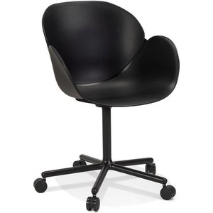 Alterego Zwarte bureaustoel met armleuningen 'ORION'