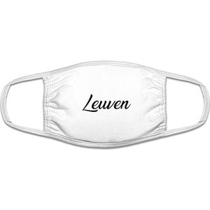 Leuven mondkapje | gezichtsmasker | bescherming | bedrukt | logo | Wit mondmasker van katoen, uitwasbaar & herbruikbaar. Geschikt voor OV