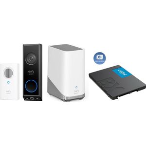 eufy Video Doorbell E340 met chime + HomeBase 3 S380 + 240GB SSD voor 3 jaar opslag - Bundelvoordeel