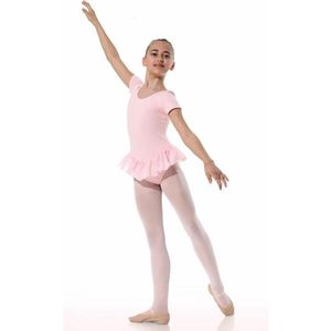 Danceries Balletpakje Laurasson Korte mouwen enkel rokje Roze Katoen - Maat 134-140