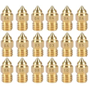 18-delig pakket met 3D-printeraccessoires - Geschikt voor Ender 3 S1 CR6 SE MK Brass Nozzle Printhead
