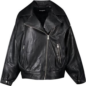 Superdry Edit Hybrid Leather Jas Zwart S Vrouw