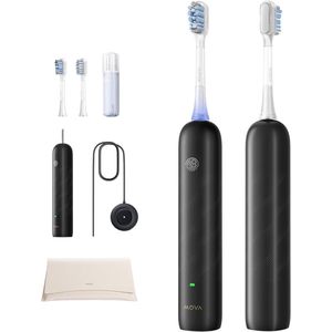 Oplaadbare elektrische tandenborstel met app, 3-in-1 borstelkoppen en reisetui