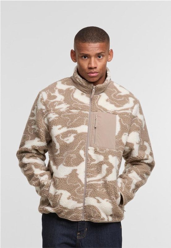 Urban Classics - Pattern Teddy Jacket - Beige - Winterjas