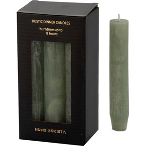 Home Society Dinerkaarsen Licht Groen 6 stuks 2.5 x 14 cm