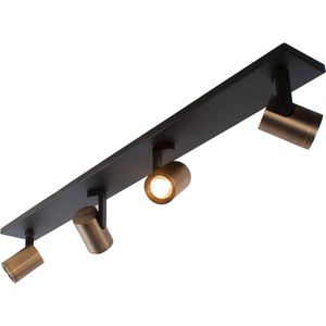 Moderne Halo spot | 1 lichts | zwart/brons | metaal | GU10 | Ø 10 cm | zwenk- en kantelbaar | hal / slaapkamer | modern design