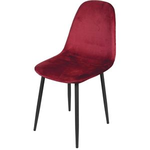 Set van 4 Eetkamerstoelen met Metalen Onderstel Zwart Fluweel/Velours