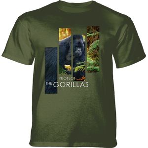 T-shirt Protect Gorilla Split Portrait Green S
