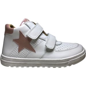 Naturino - Hess High - mt 25 - velcro's roze ster lederen hoge sneakers - Wit
