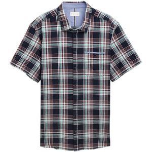 Tom Tailor Plus Size - Regular fit overhemd met korte mouwen en ruitjespatroon