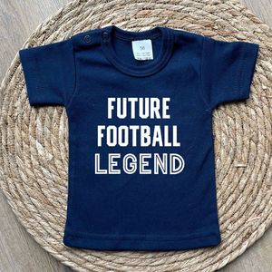 T-shirt baby met tekst - Future Football Legend - Maat 68 - Blauw - Kraamcadeau - Babyshower - Zwanger - Geboorte - Voetbal - Babykleding - Newborn - Pregnant - Korte mouw - Stoer