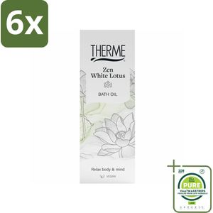 Therme - Zen White Lotus - Badolie - Verzorgend - Verfrissend - 100ml - Voordeelverpakking - 6 stuks - Badproduct - Badolie
