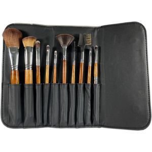 Professionele Make-up kwasten set met gratis kwasten mapje poederkwast, oogschaduwkwast, blusherwast