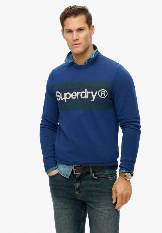 Superdry - Core Logo Stripe Relaxed Sweatshirt - Katoen