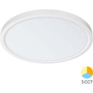 JADE - LED Plafondlamp - Keuken Woonkamer Ø50 - 45W - CCT Aanpasbaar kleuren - 3000K-4000K-6000K - Mat Wit - Opbouw - Rond - IP20