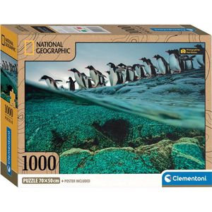 Clementoni - Puzzel - 1000 Stukjes - National Geographics Pinguins - Puzzel Voor Volwassenen