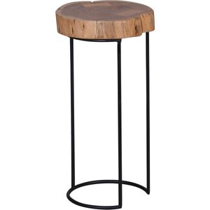 Bijzettafel - Boomstamtafel - Design - Rond - Hout - 28x28x55 cm