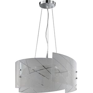LED Hanglamp - Hangverlichting - Torna Sandra - E27 Fitting - 3-lichts - Rond - Mat Wit - Glas