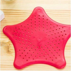 Afvoerstop ster - Siliconen - Gootsteen accessoire - Rood - Zeef - Anti verstopping - Afvoerplug - Wasbak, douche, keuken etc. - Spoelbak - Badstop - Wastafel