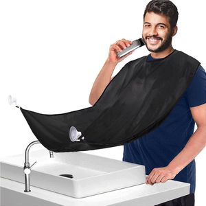 Baardverzorging accessoires - schoonheid mantel - Baard schort cadeau voor mannen - Beard Cape-Baard schort- Baard Trimmen Catcher Bib in - haren opvangen tijdens het scheren - zwart