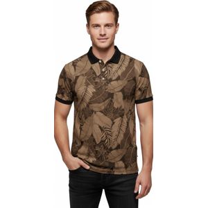 Casual Hawaii Poloshirt - Polo - Bruin - Blouse - Polyester - Maat XXL