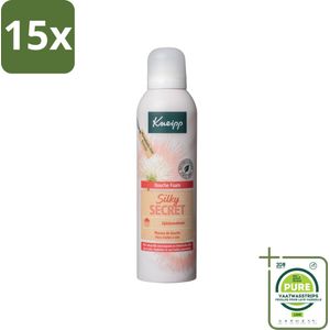 15 x Kneipp - Douche schuim - Silky Secret - Zijdeboombloesem - 200 ml - Grootverpakking - Douche Foam - Zacht Schuim - Verzorgende Douche - Bloemen Geur - Melk Proteïnen