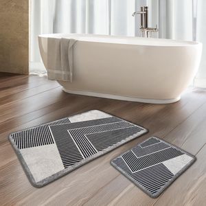 JGS ® Hoogwaardige 2-delige Badmatset met Antislip en Waterabsorberende Eigenschappen voor Badkamercomfort
