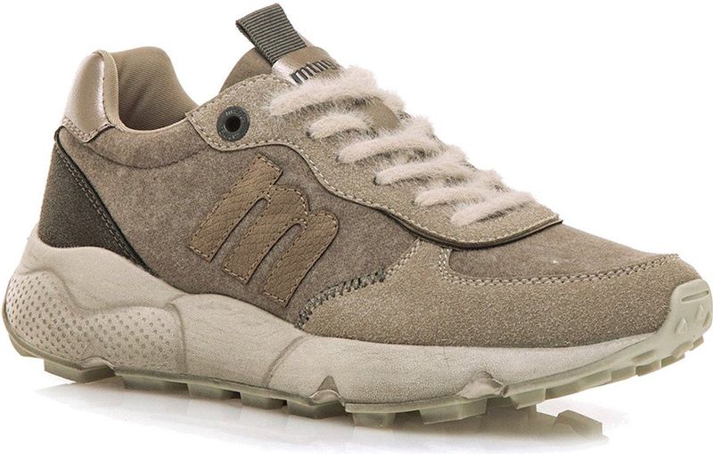 Mustang - 60883 - Klimschoenen - Beige - Plat - Veters - Casual