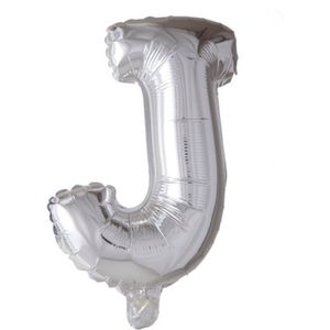 Folie Ballon Letter 16″ J - Zilver | 41 cm