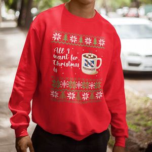 Foute Kerst Trui Rood All I Want For Christmas Is Poeiermolke 3XL