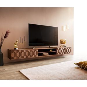 Tv-meubel Fevo Acacia Bruin 240 cm 4 deuren zwevend lowboard