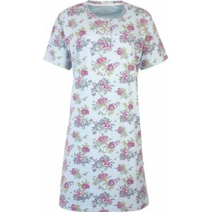 Tenderness Dames Nachthemd - Slaapkleedje - Korte Mouwen - Licht Blauw - Maat S