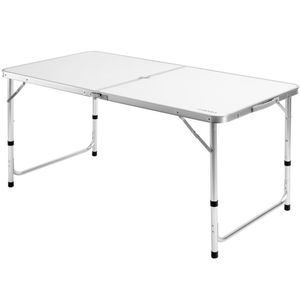 Casaria Campingtafel – Inklapbaar Verstelbaar - 120x60x70 cm Wit