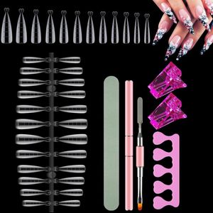 Dubbele Nagelvormen en Gereedschappen - 120 stuks - Roze