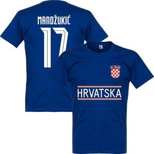 Kroatië Mandzukic Team T-Shirt - Blauw - S