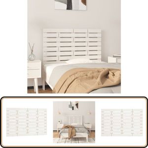 vidaXL Hoofdbord Wandmontage - 106x3x63 cm - Wit Wandhoofdbord - Hoofdbord - Beddecoratie - Slaapkamervloerisolator - Grenenhout - Wit - Modern - Minimalistisch - Landelijk - Vintage - Klassieke Stijl