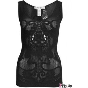 Anti Cellulite Kanten Top -Pin Up de Paris - L - Zwart